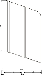Aquatek Шторка на ванну 100x150 AQ DEL SBA 08015CH поворотная профиль хром стекло прозрачное – фотография-4
